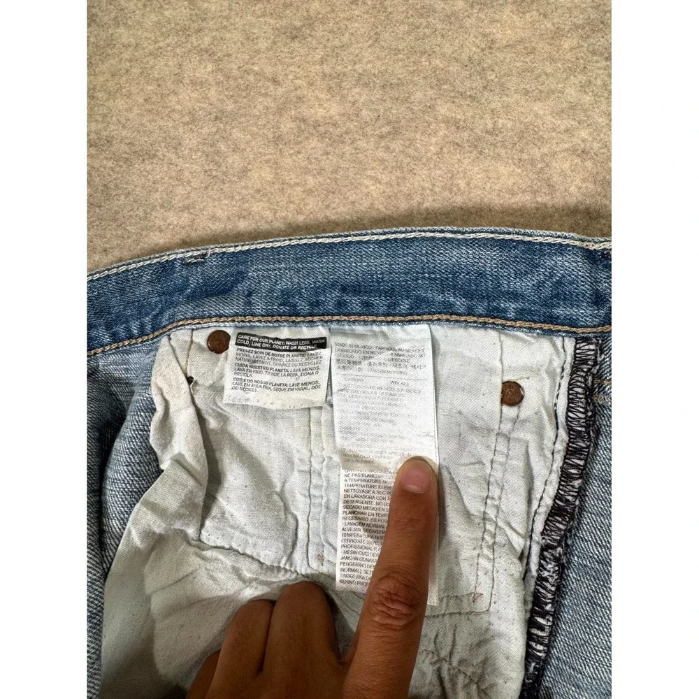 Levis 501 Original Fit Jeans Mens 38x30 Blue Denim Cotton High Rise Straight Leg